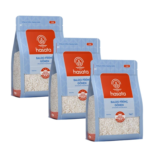 Hasata Gönen Baldo Pirinç 1 Kg x 3 Adet