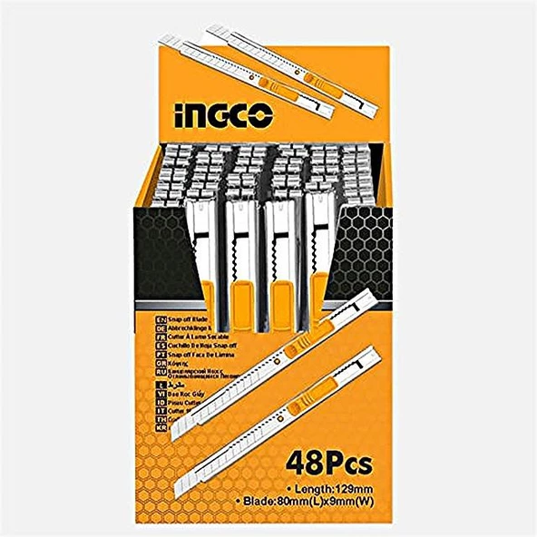 İNGCO İNCE MAKET BIÇAĞI 9 MM HKNS1806 48 ADET