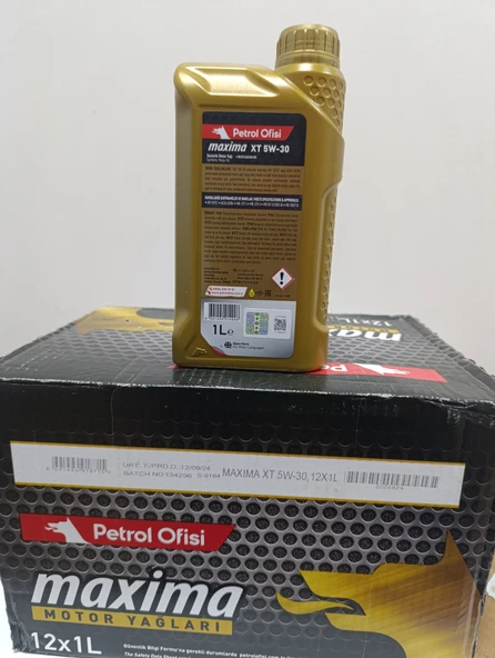 Petrol Ofisi Maxima XT 5w-30 1 lt x 12 adet Motor Yağı 2025 üretim - 2