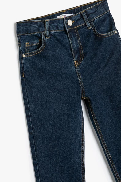 Koton Erkek Çocuk Kot Pantolon Ayarlanabilir Lastikli Pamuklu - Slim Jean - 3