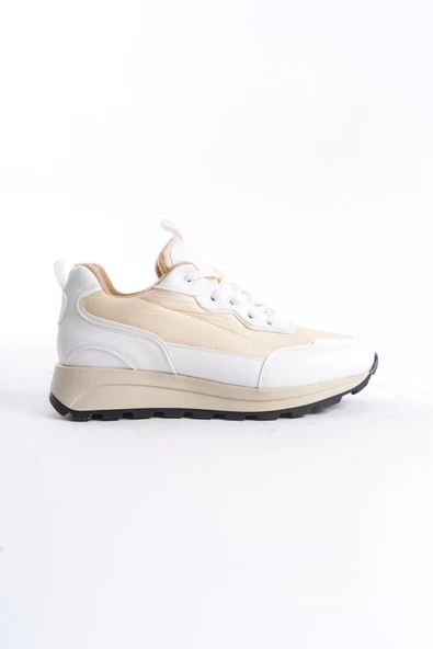 Sersp Beyaz Krem Sneaker Hafif Günlük Spor Ayakkabı - 4