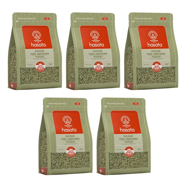 Hasata Yeşil Mercimek 1 kg Yozgat x 5 Adet ürün görseli 1