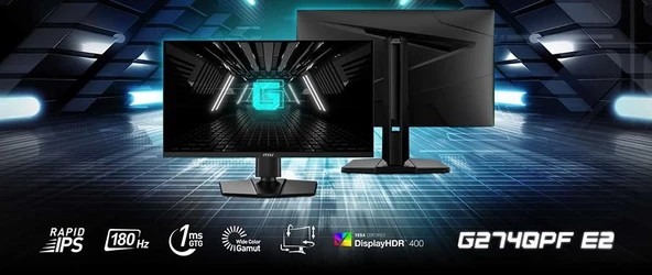 MSI 27" G274QPF E2 2560x1440 (WQHD) 16:9 FLAT RAPID IPS 180HZ 1MS ADAPTIVE-SYNC PIVOT GAMING MONITOR - 2