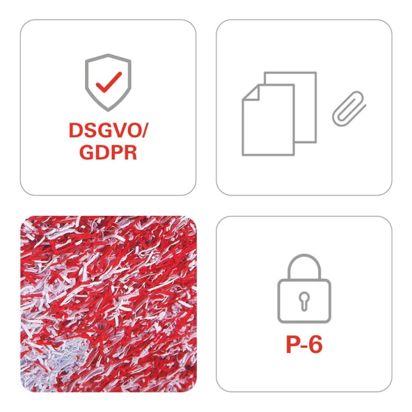 HSM SECURIO B24 - Parçacık kesim 0.78X11mm- Evrak İmha Makinesi / Kağıt Kırpma Makinesi - 35lt - 5