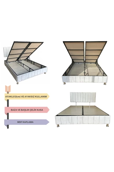 ÇINAR Çift Kişilik Sandıklı Baza Başlık Seti RENK SEÇENEKLİ (YATAK DAHİL DEĞİLDİR) 150x200 - 2