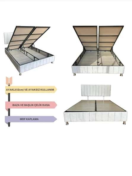ÇINAR Çift Kişilik Sandıklı Baza Başlık Seti RENK SEÇENEKLİ (YATAK DAHİL DEĞİLDİR) 140x200 - 2