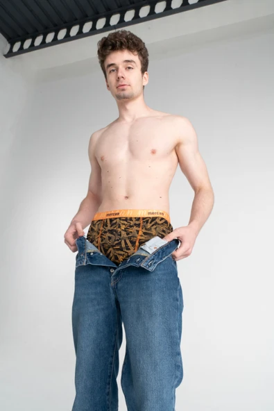 Mercan Erkek Çok Renkli 3'lü Likralı Pamuklu Boxer (BEYAZ BORDO GEOMETRİK) - 2