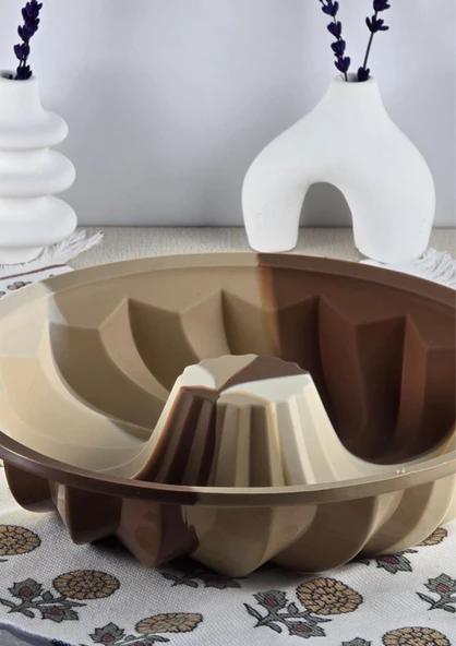 Silikon Kek Kalıbı - Yuvarlak Spiral Desenli Kalıp - Isıya Dayanıklı - 3