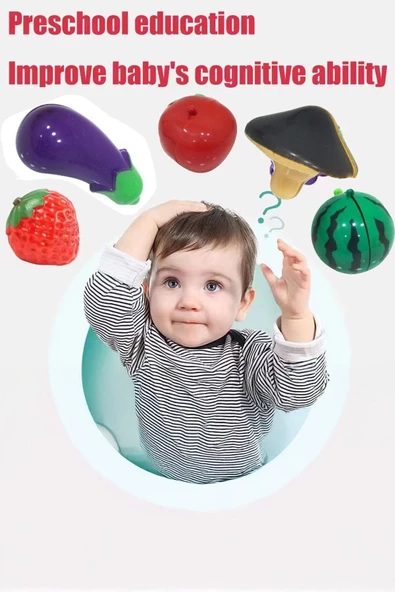 Oyuncak Sebze-Meyve Kesme Seti, Kesme Tahtalı 22 Parça - 3