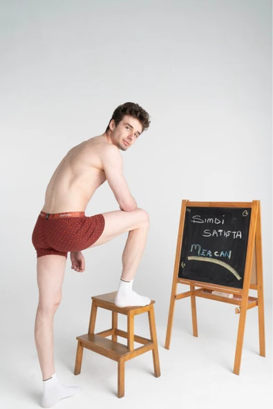 Mercan Erkek Çok Renkli 3'lü Likralı Pamuklu Boxer (BEYAZ DEĞER SİYAH) - 3