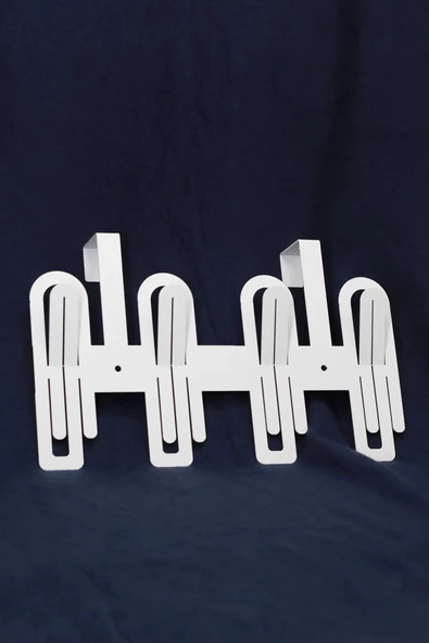 Modern Desenli Metal Kapı Arkası Askılığı Beyaz - 3