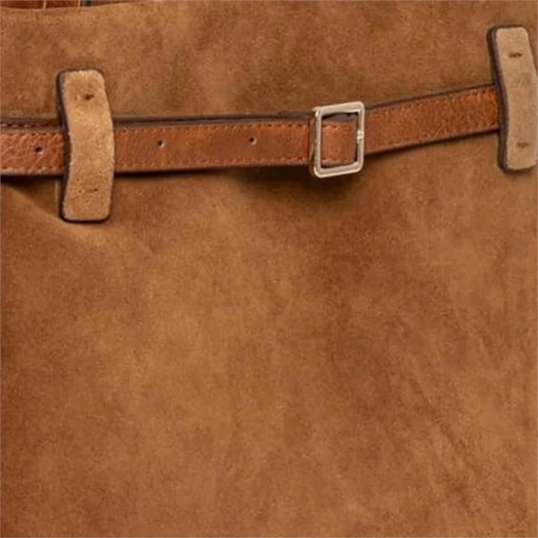 Jacquline Taba Kolios Kadın Hakiki Nubuk Deri Omuz Çantası - Resim 2