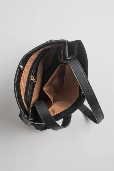 Jacquline Siyah Kolios Kadın Hakiki Nubuk Deri Omuz Çantası - Resim 4