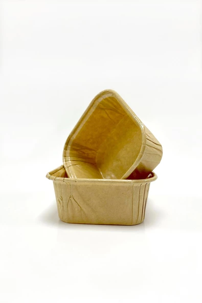 Dolphin Muffin Kare Kağıt Kraft Sarı Kek Kalıbı Kapsülü Kabı - 50 Adetlik 5 Paket - Resim 4