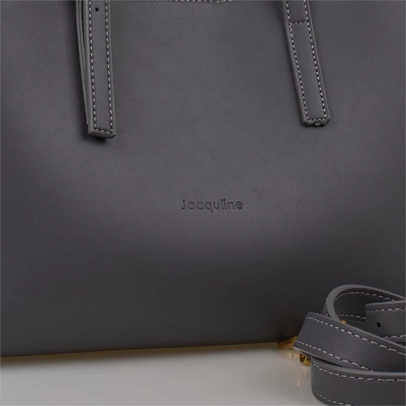 Jacquline Gri Faethon Kadın Casual El Çantası - Resim 2