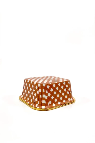 Dolphin Muffin Kare Kağıt Kırmızı Puantiyeli Altın Kek Kalıbı Kapsülü Kabı - 25 Adetlik 1 Paket - Resim 3