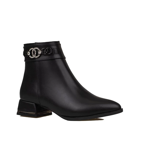 Trend Adımlar Siyah Pearl Kadın Klasik Bot - Resim 2