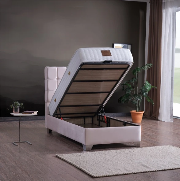 Yatakcım Lucas Perfect Baza + Başlık + Yatak Set (3 lü set) Krem - 4