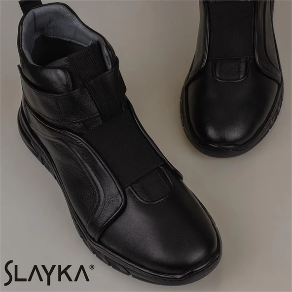 Slayka Siyah Magnus Erkek Hakiki Deri Günlük Bot - 7
