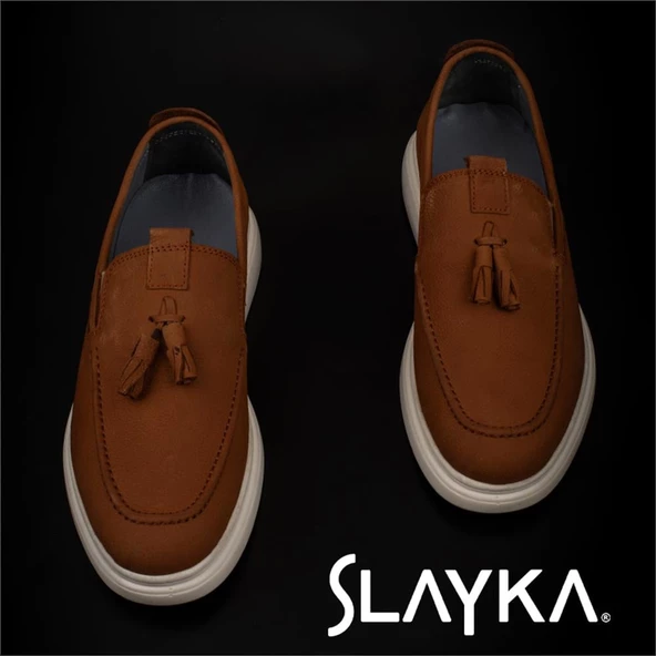 Slayka Taba Hakiki Nubuk Deri Erkek Günlük Corcik Ayakkabı - Resim 5
