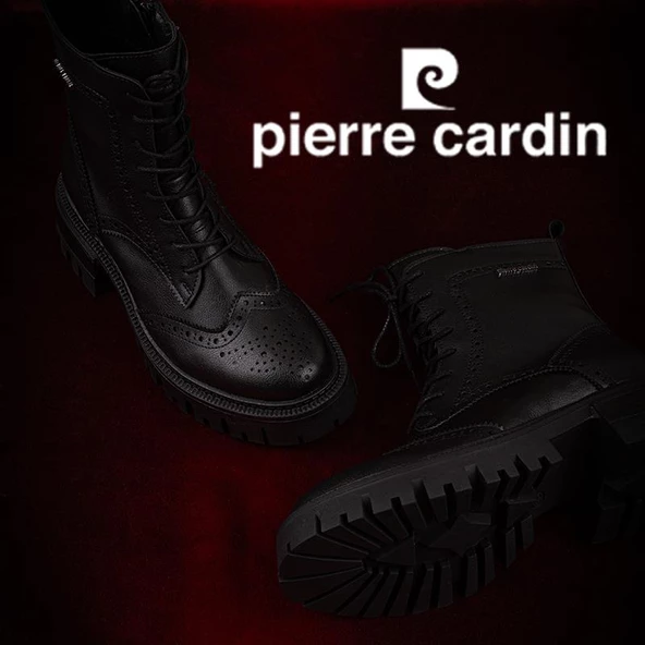 Pierre Cardin Siyah Lazer Kesim Kadın Casual Bot - 6
