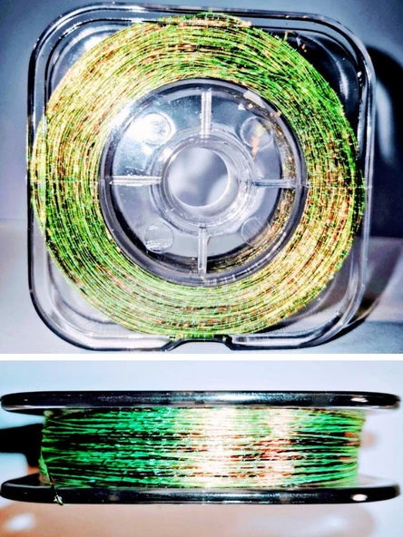 Eagenset Hazır Çapari Kombini Boru Sim Ultraviyole Uv Neon Fıstık Yeşili - Kırmızı Makarada - Resim 2