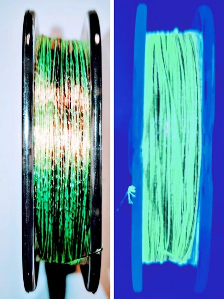 Eagenset Hazır Çapari Kombini Boru Sim Ultraviyole Uv Neon Fıstık Yeşili - Kırmızı Makarada - Resim 5
