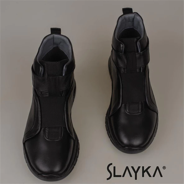 Slayka Siyah Magnus Erkek Hakiki Deri Günlük Bot - 6