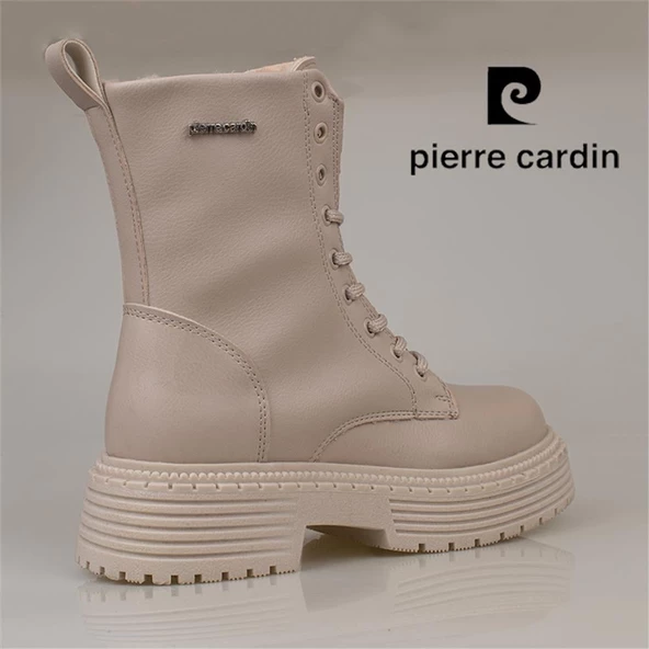 Pierre Cardin Krem Kauçuk Taban Kadın Postal Bot - 5