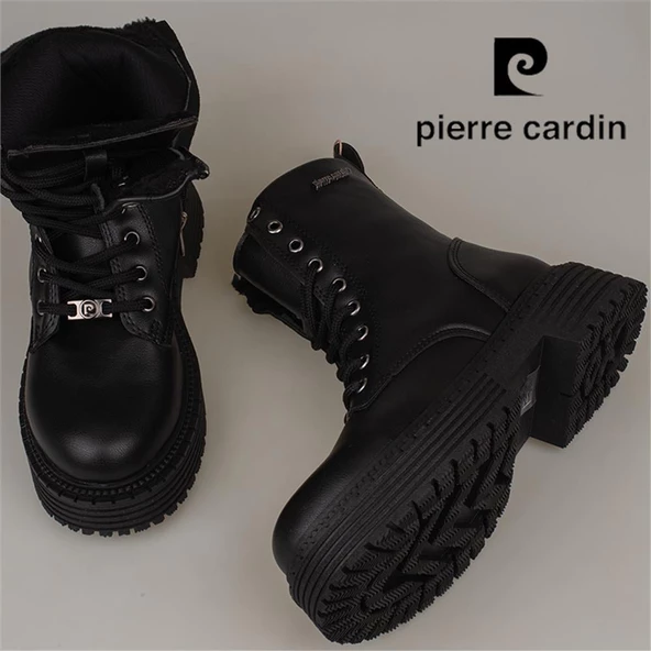 Pierre Cardin Siyah Kauçuk Taban Kadın Postal Bot - 5