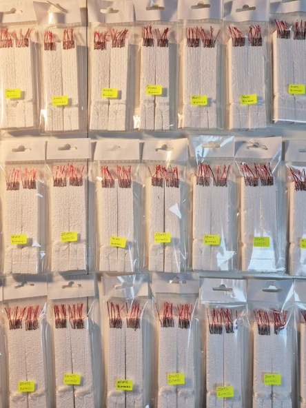 Eagenset Çapari, İstavrit Çaparisi, Uv Neon Kırmızı + Fuşya + Kırçıl Balık Sırtı Sim, 11 No Beyaz İğne, 10 İğneli Çapari 2li Paket - 5