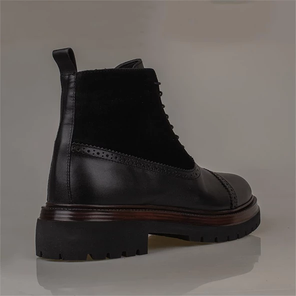 Slayka Siyah Dazzle Hakiki Deri Erkek Casual Bot - 5