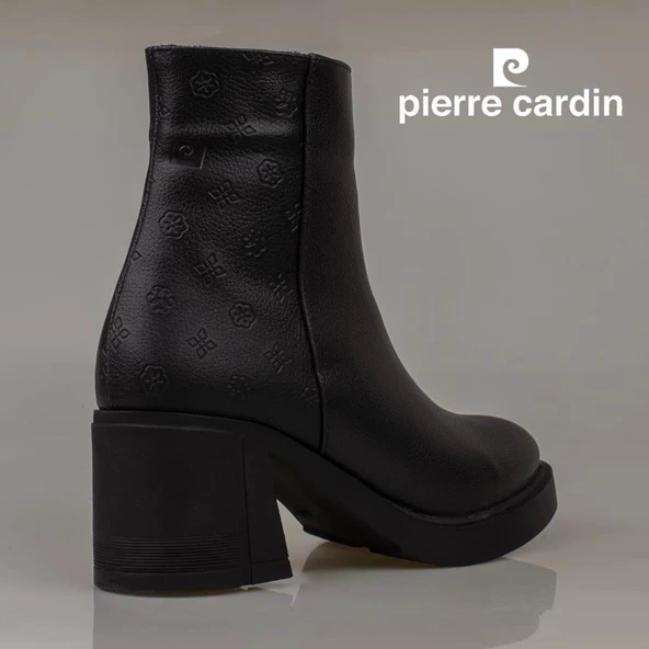 Pierre Cardin Siyah Kalın Topuk Kauçuk Taban Kadın Casual Bot - 4