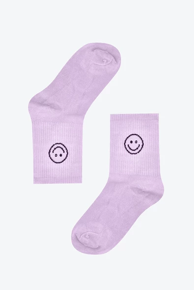 Lila Smile Bamboo Soket Çorap
