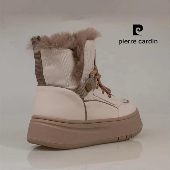 Pierre Cardin Krem Kadın Kauçuk İçi Yünlü Spor Bot - 5
