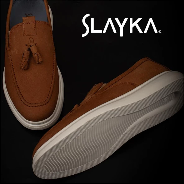 Slayka Taba Hakiki Nubuk Deri Erkek Günlük Corcik Ayakkabı - Resim 6