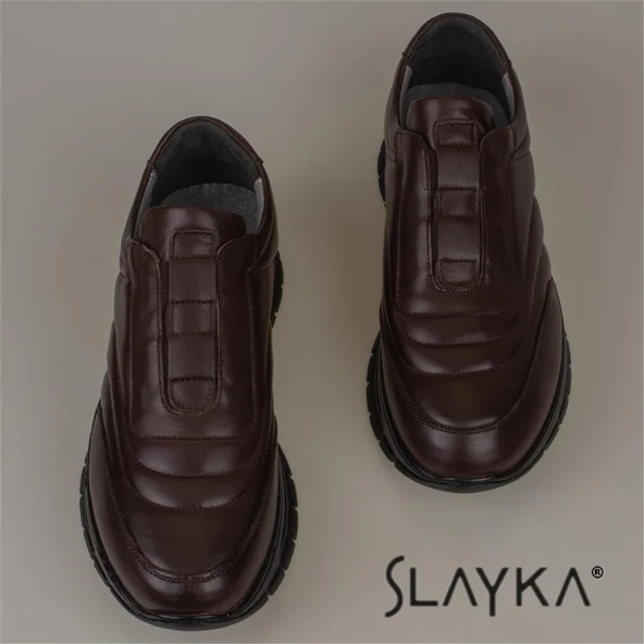Slayka Kahverengi Gabo Hakiki Deri Casual Mevsimlik Erkek Ayakkabı - 5