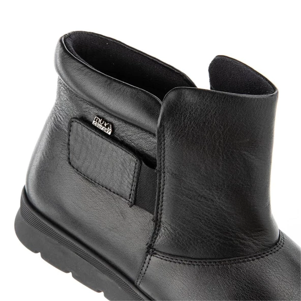 Muya Siyah Hakiki Deri 6 Noktalı Ortopedik Cırtlı Anne Botu - Resim 7