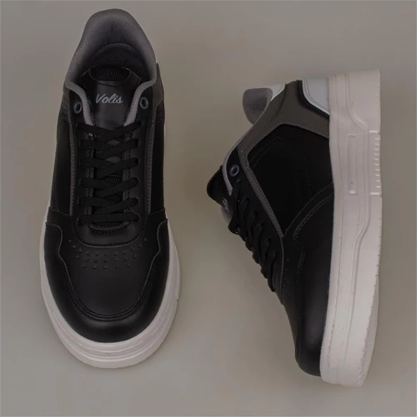 Trend Adımlar Siyah Kalın Taban Erkek Sneaker - Resim 5
