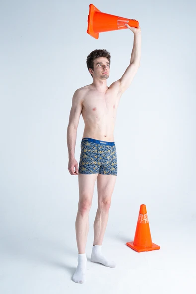 Mercan Erkek Çok Renkli 3'lü Likralı Pamuk Boxer (SİYAH BORDO DANGER) - 2