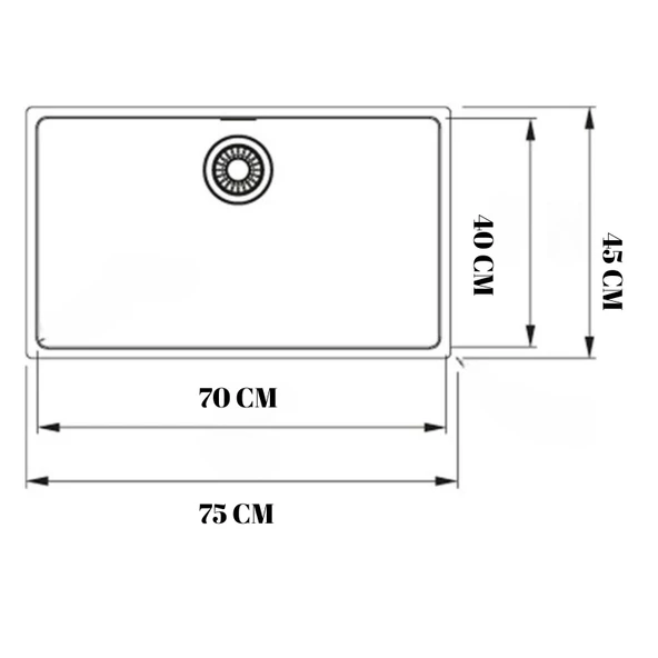 GL General 70X40 Bakır Petek Dokulu Çelik Mutfak Eviyesi 304 Paslanmaz Çelik 1mm - 6