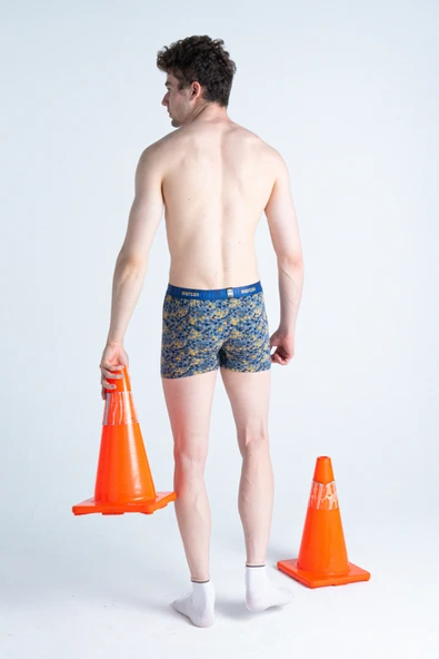 Mercan Erkek Çok Renkli 3'lü Likralı Pamuk Boxer (SİYAH BORDO DANGER) - 3