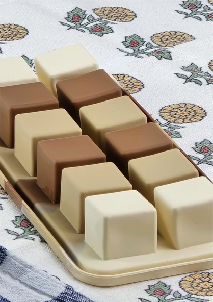 Silikon Kek Kurabiye Kalıbı - 12li Dubai Çikolatası Kalıbı - Isıya Dayanıklı - 4