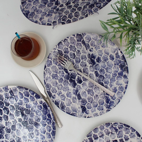 Snake 25 Cm Servis Tabağı Mavi - 2