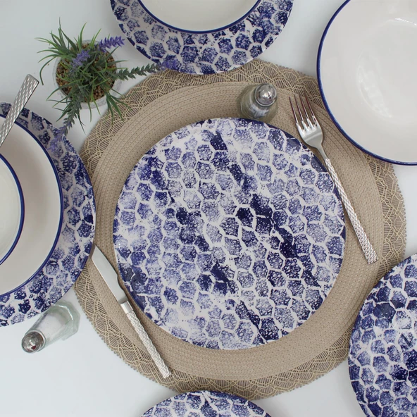 Snake 48 Parça Yemek Takımı Mavi - 4