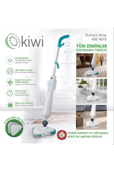 Kiwi  Pratik Buharlı Akıllı Paspas Süpürge Mop - 2