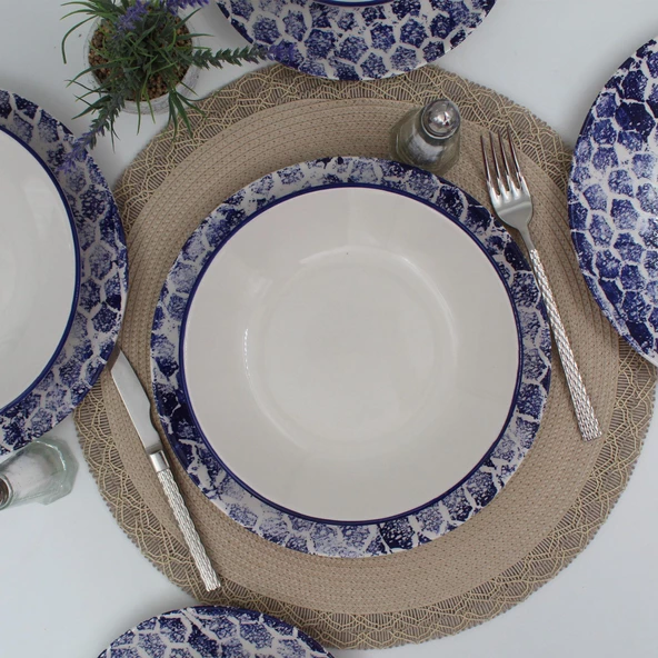 Snake 48 Parça Yemek Takımı Mavi - 2