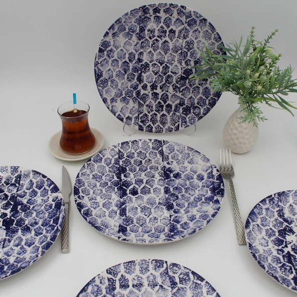 Snake 25 Cm Servis Tabağı Mavi