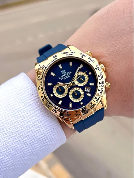 Naviforce Silikon Kordon İç Fonksiyonları Aktif 3 Atm Suya Dayanıklı Erkek Kol Saati E.N8054.LS - Resim 2