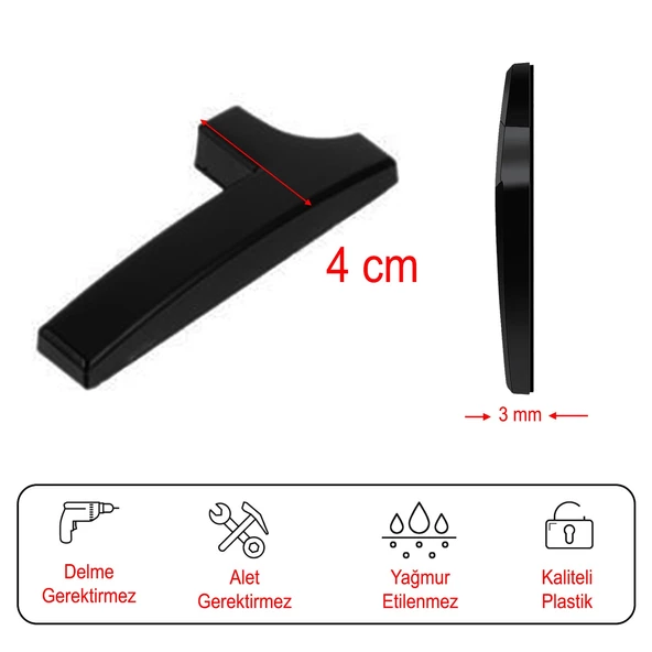 Yapışkanlı Kapı Numarası Küçük Boy 50 mm 5 cm Numara 1 Rakam Bir Sayısı Siyah Renk Numaralar 1 Adet - 4
